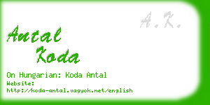 antal koda business card